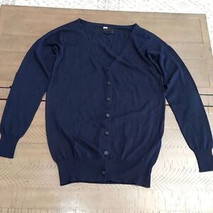 Hotel Particulier Navy Cashmere Blend Cardigan Sweater Sz M